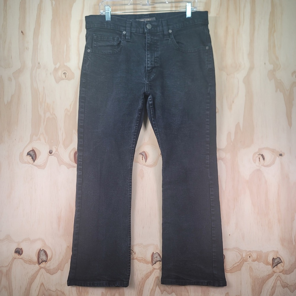 Cody James Wyatt Slim Bootcut Jeans Mens 36x28 Black Faded Western Stretch Denim
